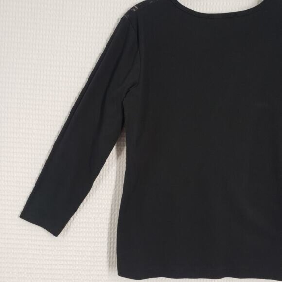 Vintage Susan Lawrence Shirt Womens Medium Black Goth Christmas Distressed Y2k - Picture 14 of 16